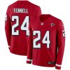 Nike Atlanta Falcons #24 A.J. Terrell Red Team Color Stitched NFL Limited Therma Long Sleeve Jersey