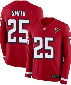 Nike Atlanta Falcons #25 Ito Smith Red Team Color Stitched NFL Limited Therma Long Sleeve Jersey