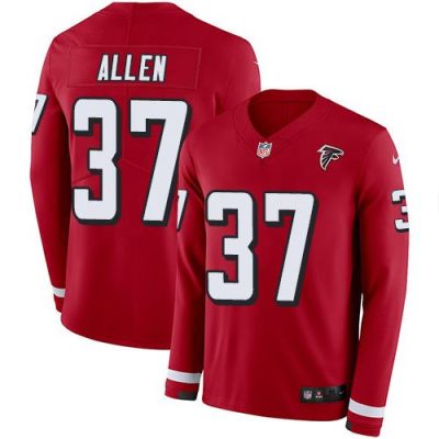 Nike Atlanta Falcons #37 Ricardo Allen Red Team Color Stitched NFL Limited Therma Long Sleeve Jersey