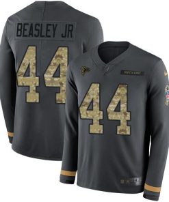 Nike Atlanta Falcons #44 Vic Beasley Jr Anthracite Salute to Service Stitched NFL Limited Therma Long Sleeve Jersey