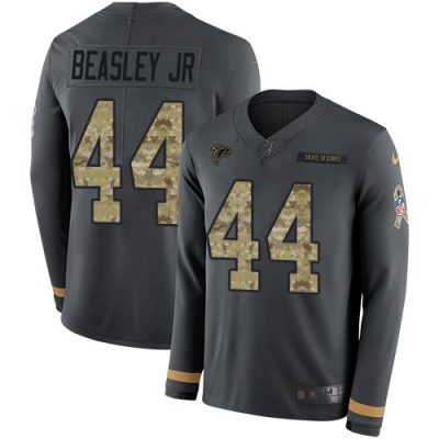 Nike Atlanta Falcons #44 Vic Beasley Jr Anthracite Salute to Service Stitched NFL Limited Therma Long Sleeve Jersey
