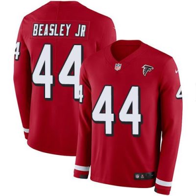 Nike Atlanta Falcons #44 Vic Beasley Jr Red Team Color Stitched NFL Limited Therma Long Sleeve Jersey