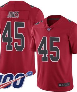 Nike Atlanta Falcons #45 Deion Jones Red Stitched NFL Limited Rush 100th Season Jersey