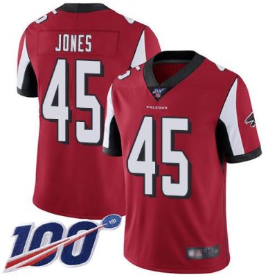 Nike Atlanta Falcons #45 Deion Jones Red Team Color Stitched NFL 100th Season Vapor Limited Jersey