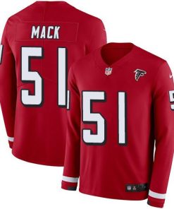 Nike Atlanta Falcons #51 Alex Mack Red Team Color Stitched NFL Limited Therma Long Sleeve Jersey
