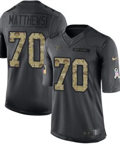 Nike Atlanta Falcons #70 Jake Matthews Black Stitched NFL Limited 2016 Salute To Service Jersey