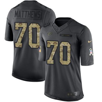 Nike Atlanta Falcons #70 Jake Matthews Black Stitched NFL Limited 2016 Salute To Service Jersey