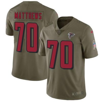 Nike Atlanta Falcons #70 Jake Matthews Olive Stitched NFL Limited 2017 Salute To Service Jersey