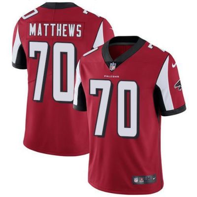 Nike Atlanta Falcons #70 Jake Matthews Red Team Color Stitched NFL Vapor Untouchable Limited Jersey