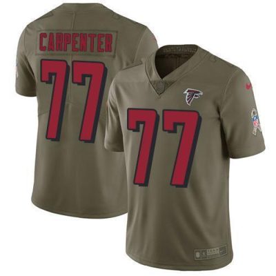 Nike Atlanta Falcons #77 James Carpenter Olive Stitched NFL Limited 2017 Salute To Service Jersey