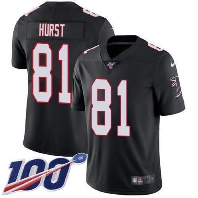 Nike Atlanta Falcons #81 Hayden Hurst Black Alternate Stitched NFL 100th Season Vapor Untouchable Limited Jersey