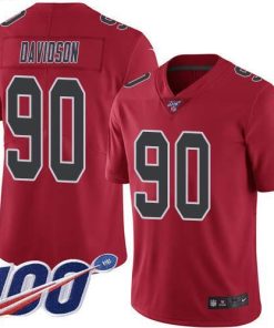 Nike Atlanta Falcons #90 Marlon Davidson Red Stitched NFL Limited Rush 100th Season Jersey
