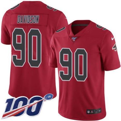 Nike Atlanta Falcons #90 Marlon Davidson Red Stitched NFL Limited Rush 100th Season Jersey
