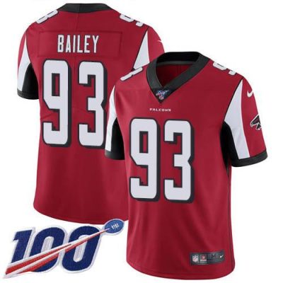 Nike Atlanta Falcons #93 Allen Bailey Red Team Color Stitched NFL 100th Season Vapor Untouchable Limited Jersey