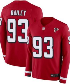 Nike Atlanta Falcons #93 Allen Bailey Red Team Color Stitched NFL Limited Therma Long Sleeve Jersey