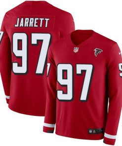 Nike Atlanta Falcons #97 Grady Jarrett Red Team Color Stitched NFL Limited Therma Long Sleeve Jersey