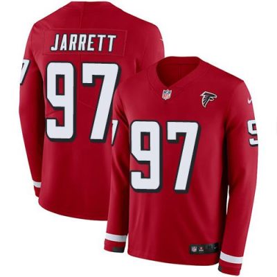 Nike Atlanta Falcons #97 Grady Jarrett Red Team Color Stitched NFL Limited Therma Long Sleeve Jersey