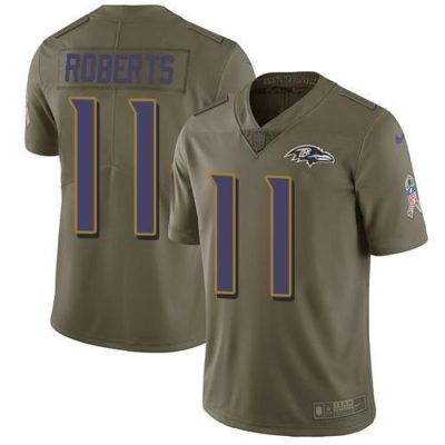 Nike Baltimore Ravens #11 Seth Roberts Olive Stitched NFL Limited 2017 Salute To Service Jersey