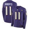 Nike Baltimore Ravens #11 Seth Roberts Purple Team Color Stitched NFL Limited Therma Long Sleeve Jersey