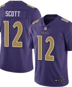 Nike Baltimore Ravens #12 Jaleel Scott Purple Stitched NFL Limited Rush Jersey