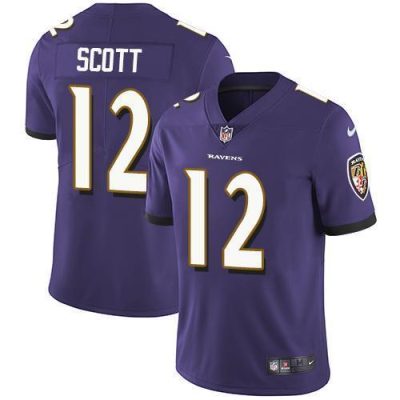 Nike Baltimore Ravens #12 Jaleel Scott Purple Team Color Stitched NFL Vapor Untouchable Limited Jersey