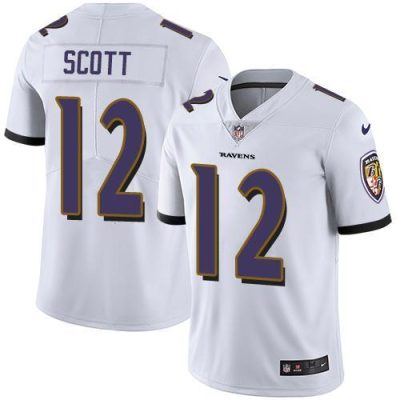 Nike Baltimore Ravens #12 Jaleel Scott White Stitched NFL Vapor Untouchable Limited Jersey