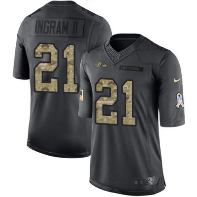 Nike Baltimore Ravens #21 Mark Ingram II Black Stitched NFL Limited 2016 Salute to Service Jersey