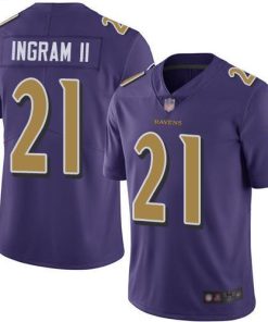 Nike Baltimore Ravens #21 Mark Ingram II Purple Stitched NFL Limited Rush Jersey