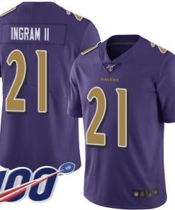Nike Baltimore Ravens #21 Mark Ingram II Purple Stitched NFL Limited Rush 100th Season Jersey