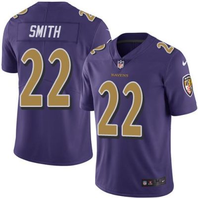 Nike Baltimore Ravens #22 Jimmy Smith Purple Stitched NFL Limited Rush Jersey