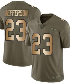 Nike Baltimore Ravens #23 Tony Jefferson Olive/Gold Stitched NFL Limited 2017 Salute To Service Jersey