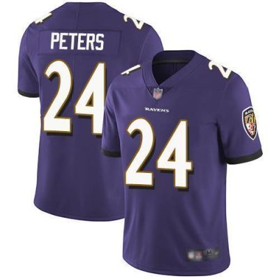 Nike Baltimore Ravens #24 Marcus Peters Purple Team Color Stitched NFL Vapor Untouchable Limited Jersey