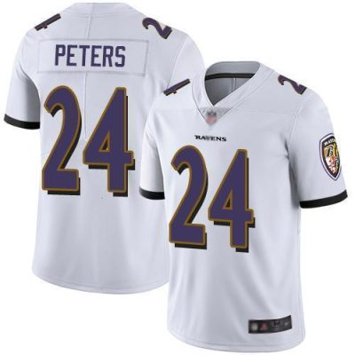Nike Baltimore Ravens #24 Marcus Peters White Stitched NFL Vapor Untouchable Limited Jersey