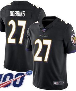 Nike Baltimore Ravens #27 J.K. Dobbins Black Alternate Stitched NFL 100th Season Vapor Untouchable Limited Jersey