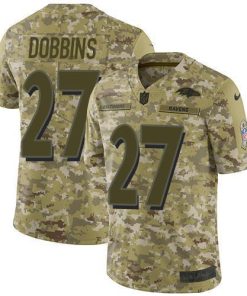 Nike Baltimore Ravens #27 J.K. Dobbins Camo Stitched NFL Limited 2018 Salute To Service Jersey
