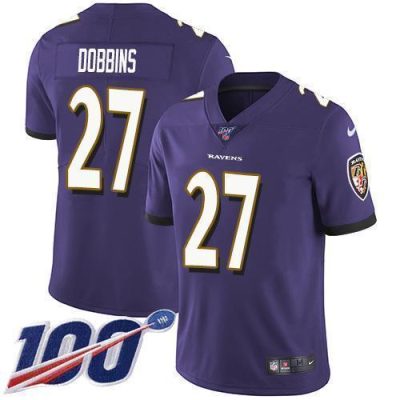 Nike Baltimore Ravens #27 J.K. Dobbins Purple Team Color Stitched NFL 100th Season Vapor Untouchable Limited Jersey