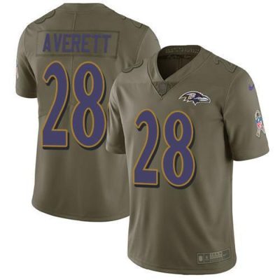 Nike Baltimore Ravens #28 Anthony Averett Olive Stitched NFL Limited 2017 Salute To Service Jersey