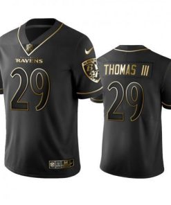 Nike Baltimore Ravens #29 Earl Thomas III Black Golden Limited Edition Stitched NFL Jersey