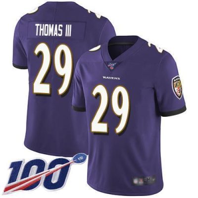 Nike Baltimore Ravens #29 Earl Thomas III Purple Team Color Stitched NFL 100th Season Vapor Limited Jersey