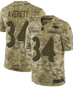 Nike Baltimore Ravens #34 Anthony Averett Camo Stitched NFL Limited 2018 Salute To Service Jersey