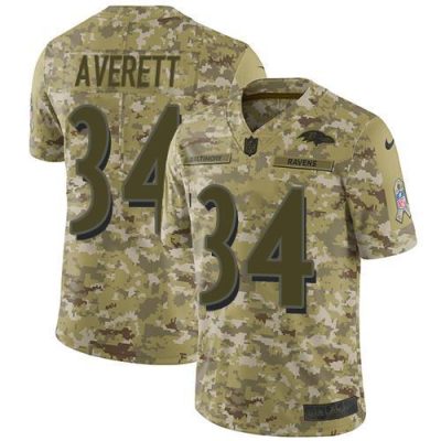 Nike Baltimore Ravens #34 Anthony Averett Camo Stitched NFL Limited 2018 Salute To Service Jersey