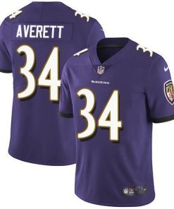 Nike Baltimore Ravens #34 Anthony Averett Purple Team Color Stitched NFL Vapor Untouchable Limited Jersey