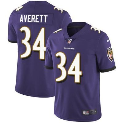 Nike Baltimore Ravens #34 Anthony Averett Purple Team Color Stitched NFL Vapor Untouchable Limited Jersey