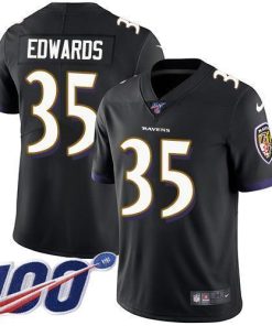 Nike Baltimore Ravens #35 Gus Edwards Black Alternate Stitched NFL 100th Season Vapor Untouchable Limited Jersey