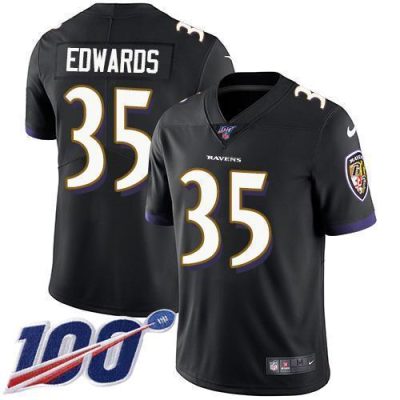 Nike Baltimore Ravens #35 Gus Edwards Black Alternate Stitched NFL 100th Season Vapor Untouchable Limited Jersey
