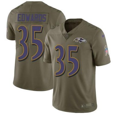 Nike Baltimore Ravens #35 Gus Edwards Olive Stitched NFL Limited 2017 Salute To Service Jersey