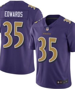 Nike Baltimore Ravens #35 Gus Edwards Purple Stitched NFL Limited Rush Jersey