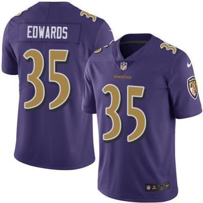Nike Baltimore Ravens #35 Gus Edwards Purple Stitched NFL Limited Rush Jersey