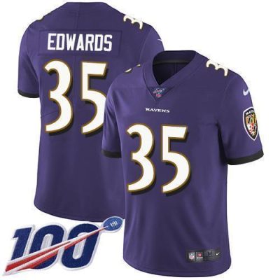 Nike Baltimore Ravens #35 Gus Edwards Purple Team Color Stitched NFL 100th Season Vapor Untouchable Limited Jersey