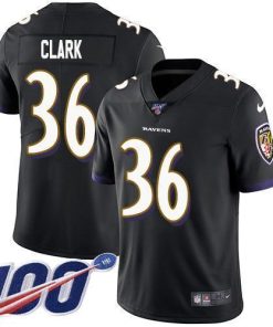 Nike Baltimore Ravens #36 Chuck Clark Black Alternate Stitched NFL 100th Season Vapor Untouchable Limited Jersey